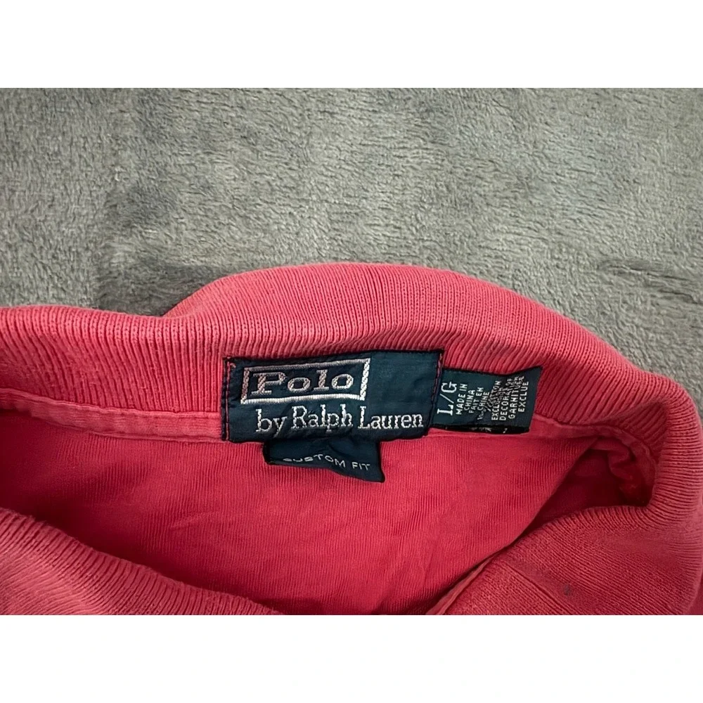 Polo Ralph Lauren Shirt Mens Large red Short Sleeve Preppy Custom Fit